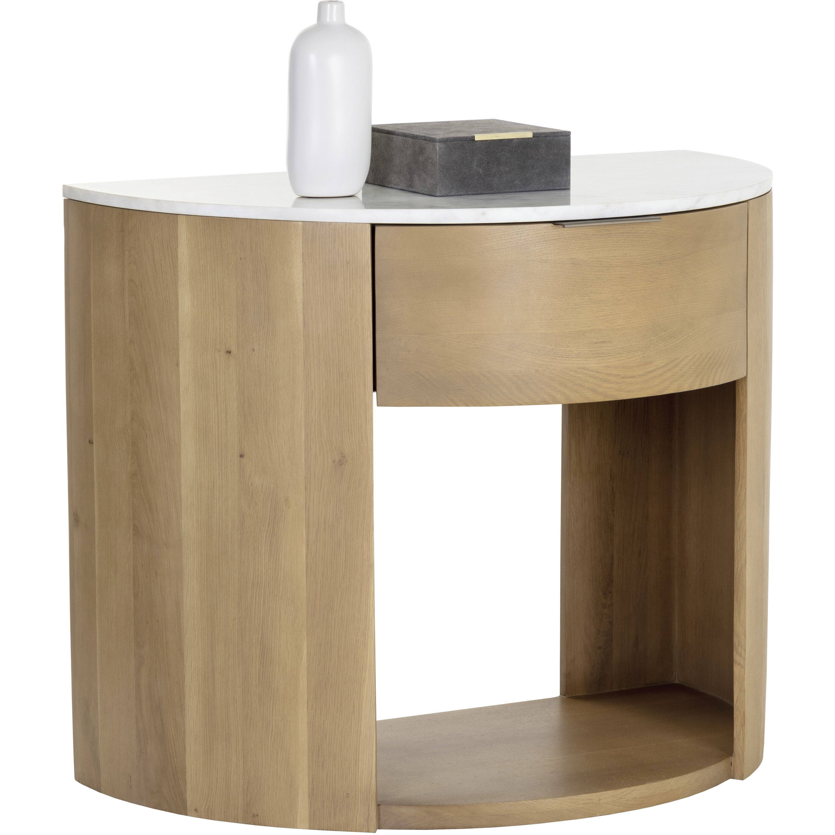 Stella 34.25 X 28 inch White / Natural Night Stand